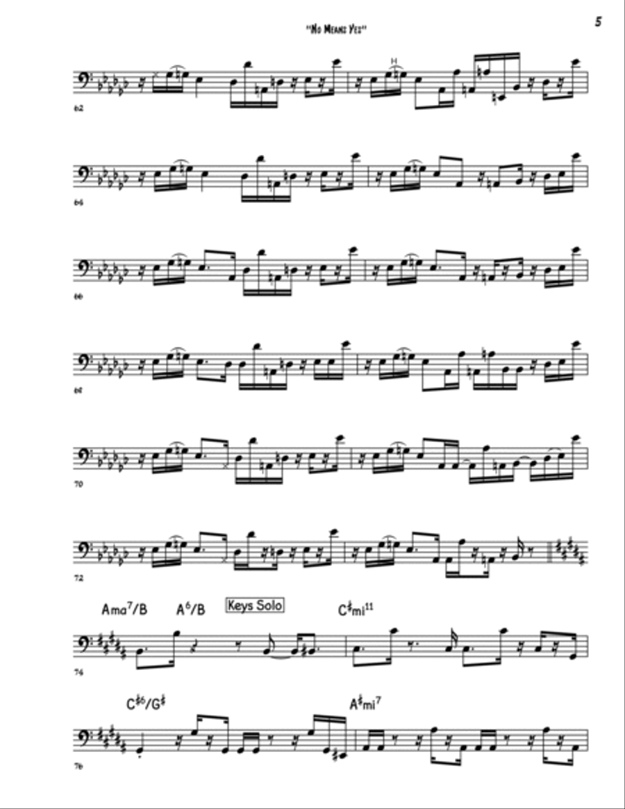 No Means Yes Bass Guitar scores gallery preview page 5