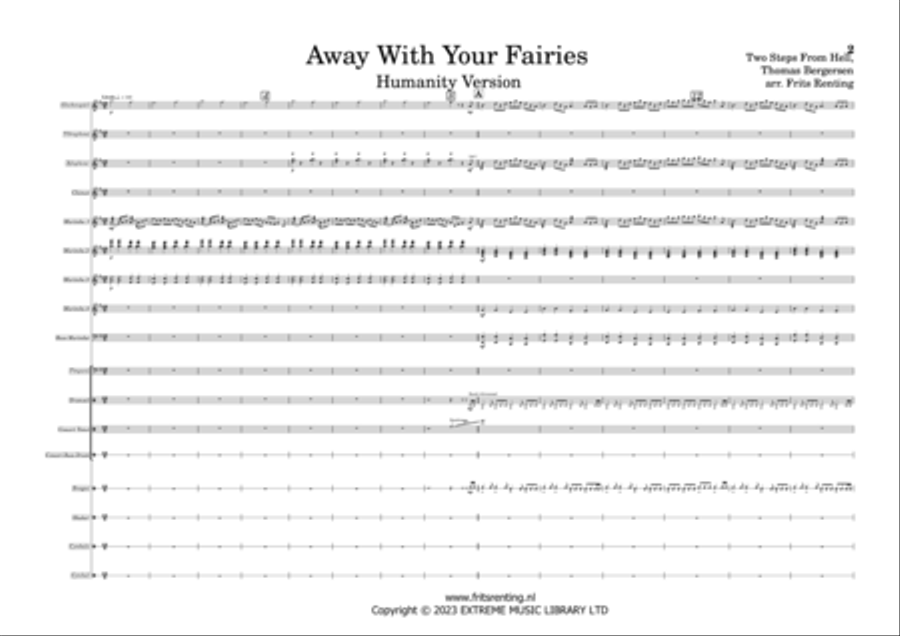 Aetn Away With Your Fairies (Humanity Version) Percussion Ensemble scores gallery preview page 2