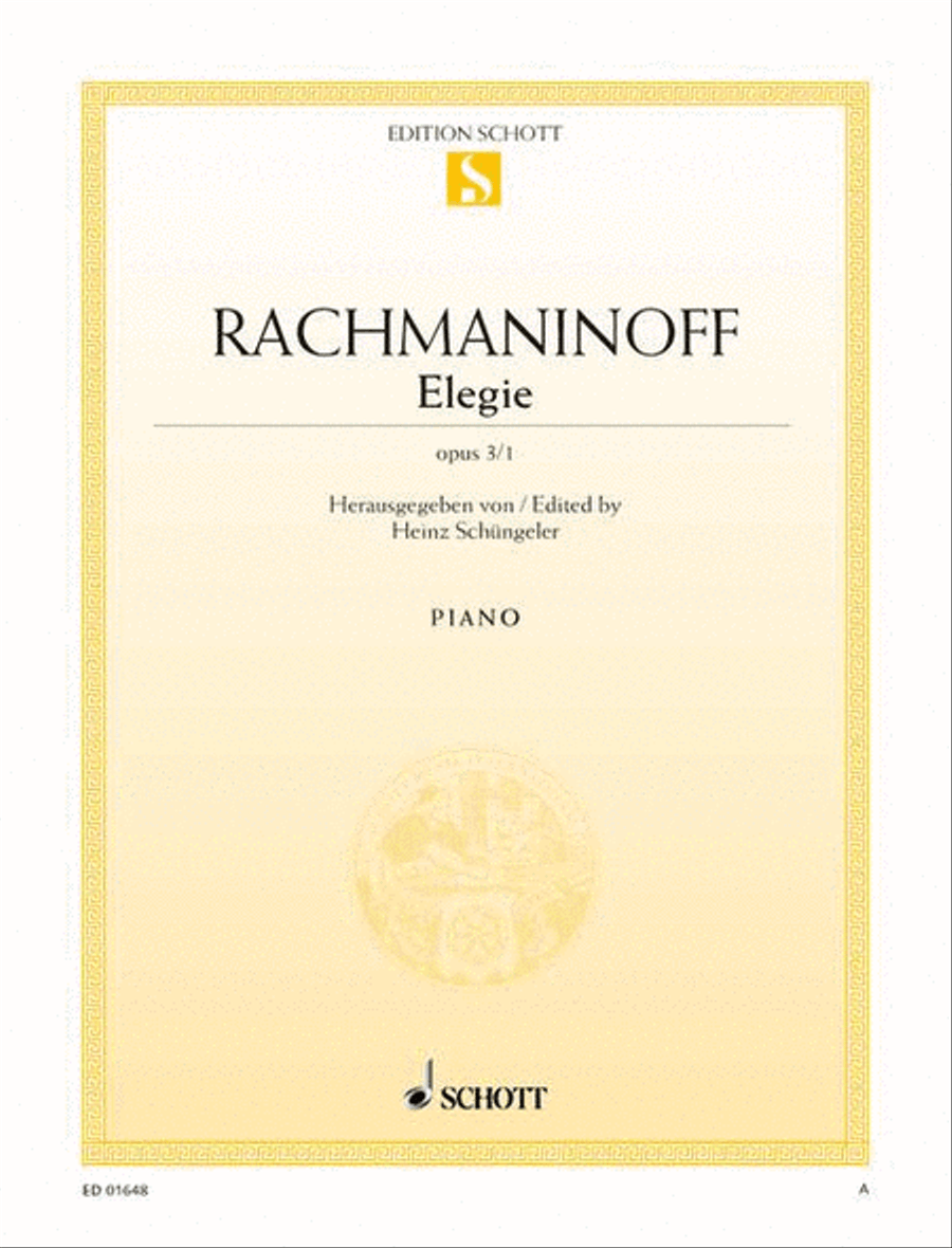 Elegie, Op. 3, No. 1 Elegie, Op. 3, No. 1 Piano Solo scores gallery preview page 1