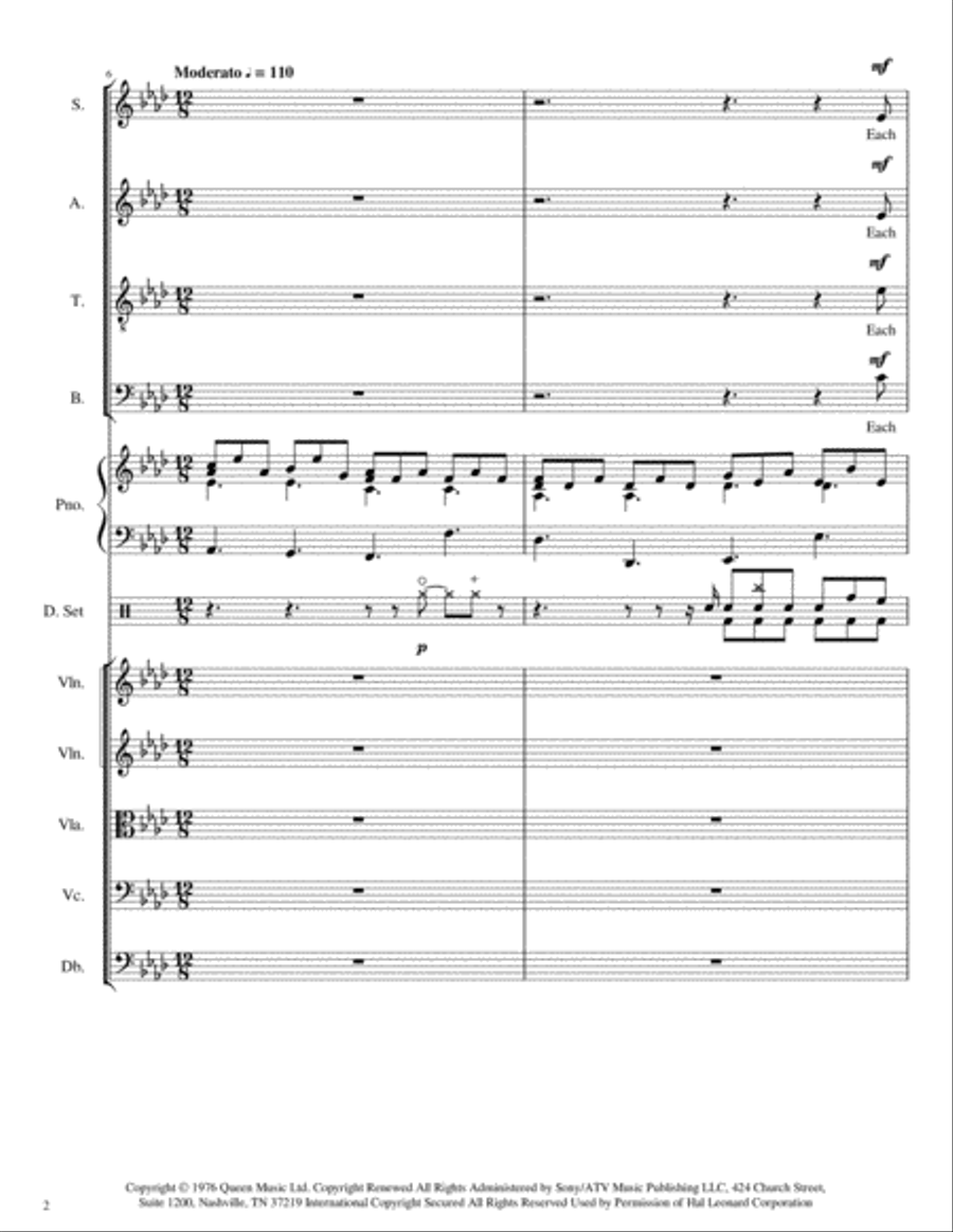 Somebody To Love Somebody To Love 4-Part scores gallery preview page 2