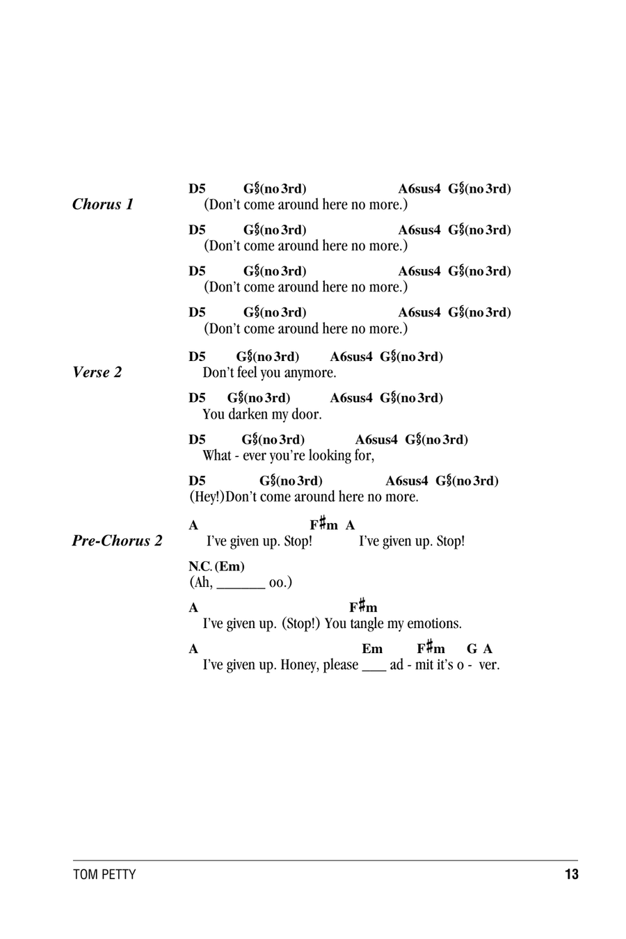 Don't Come Around Here No More Acoustic Guitar scores gallery preview page 2