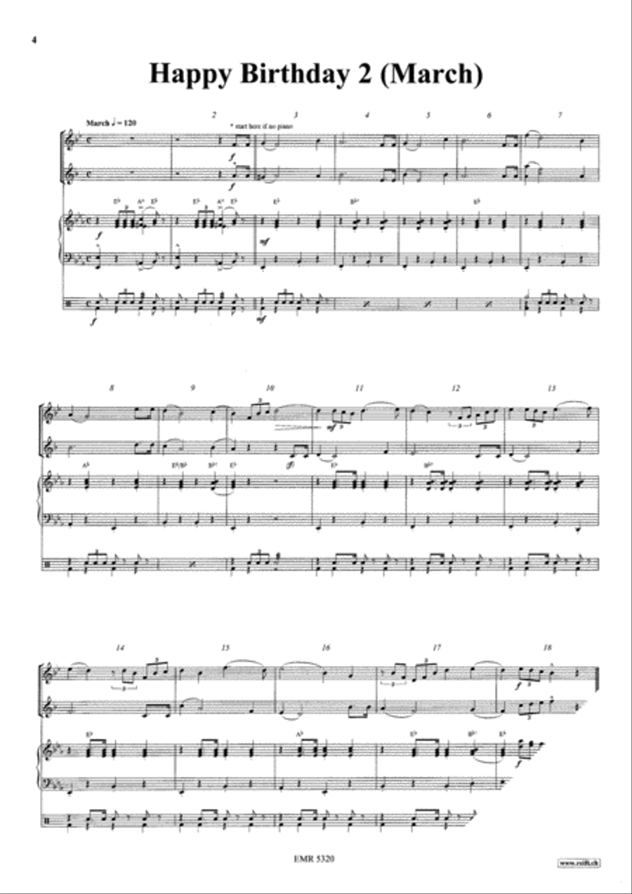 Happy Birthday Brass Ensemble scores gallery preview page 4