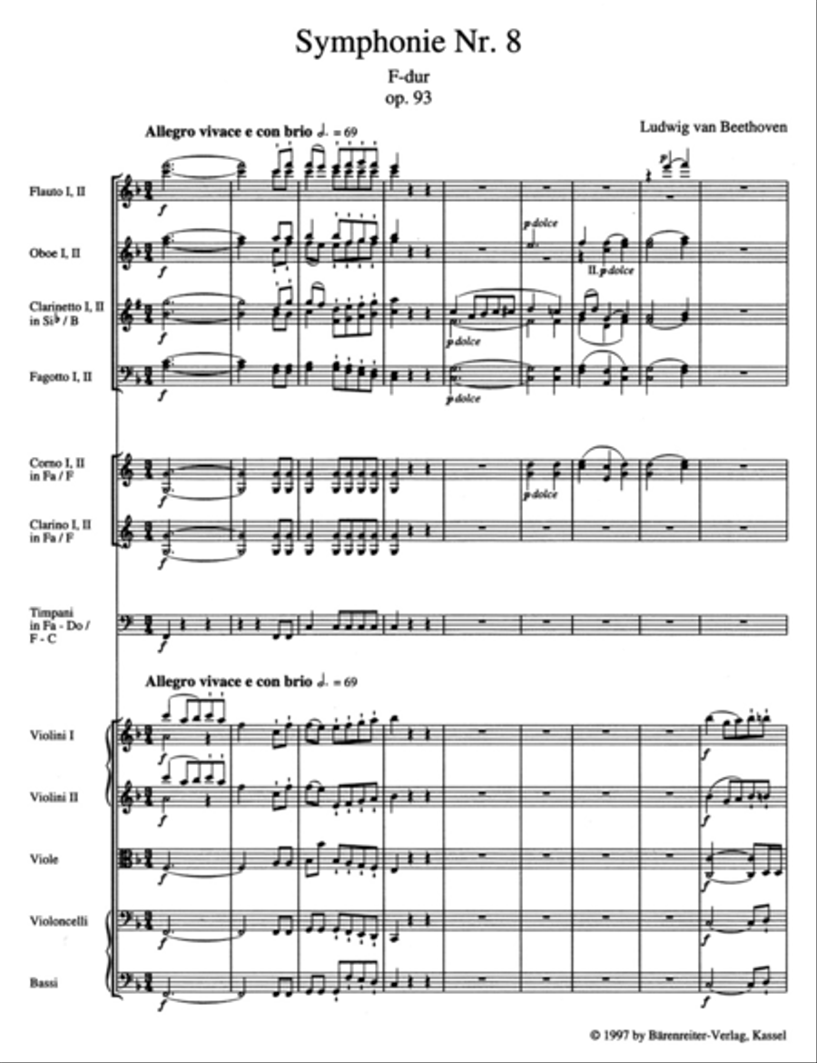 Symphony, No. 8 F major, Op. 93 Orchestra scores gallery preview page 2