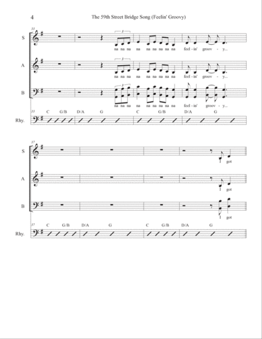 The 59th Street Bridge Song (feelin' Groovy) 3-Part scores gallery preview page 4
