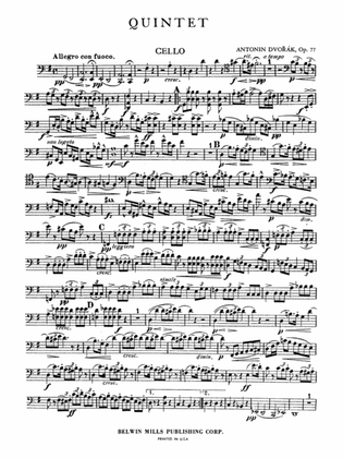 Quintet in G Major, Op. 77: Cello
