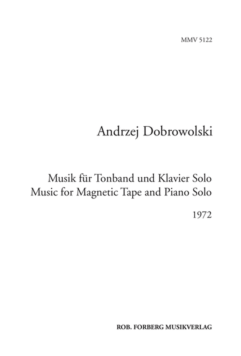 Musik Für Tonband Und Klavier Solo 1972