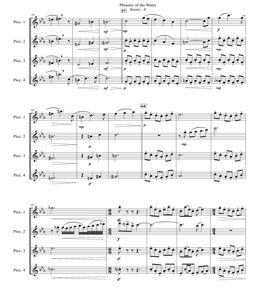 Phoenix of the Water (for Flute Quartet from same or mixed instrumentation)