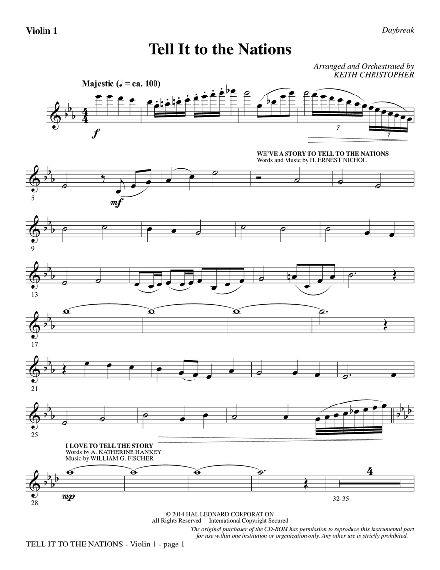Tell It to the Nations - Violin 1