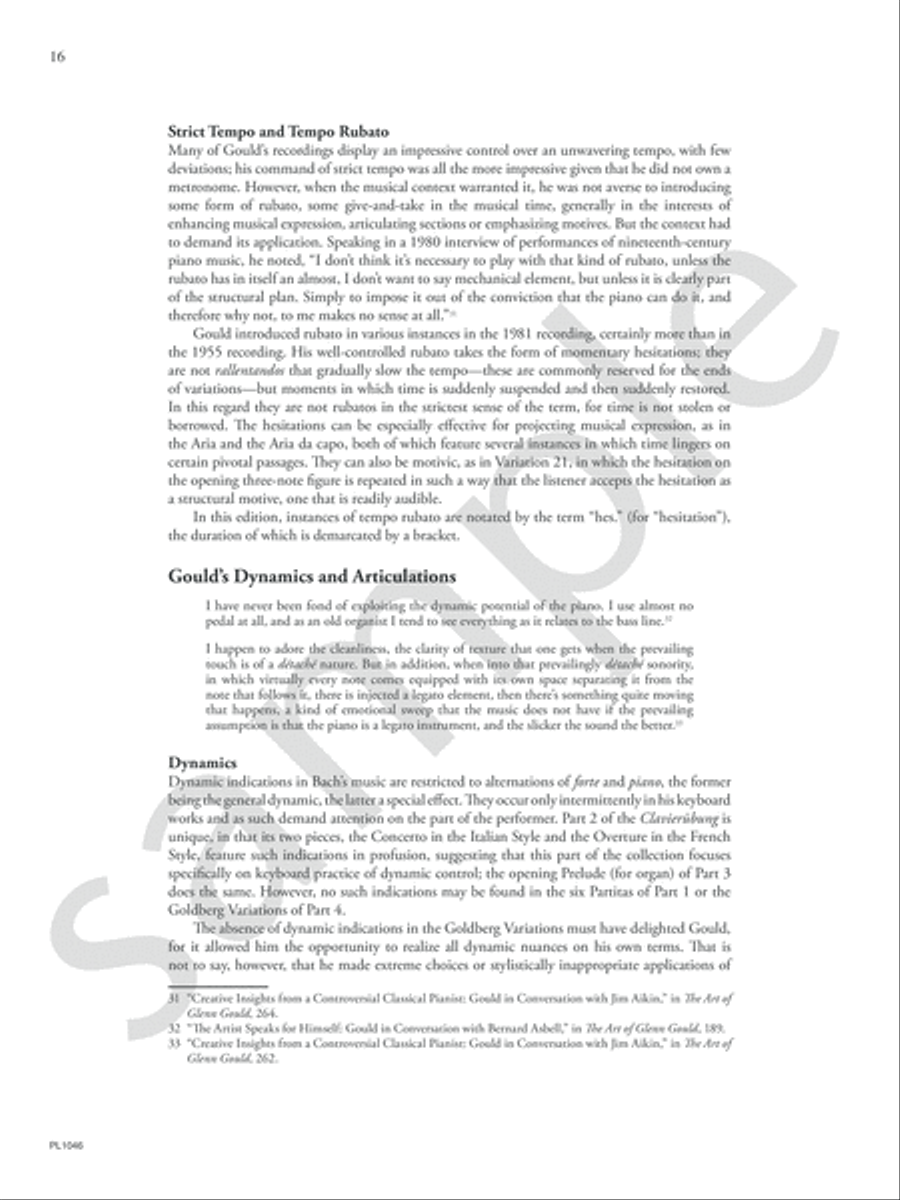 Glenn Gould's Goldberg Variations Piano Solo scores gallery preview page 5