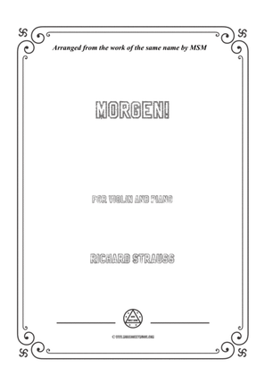Book cover for Richard Strauss-Morgen!, for Violin and Piano