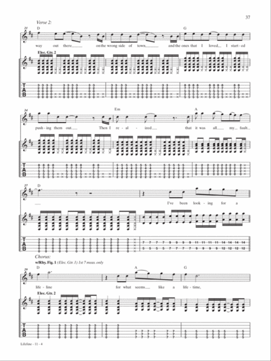 Lifeline Guitar Tablature scores gallery preview page 4