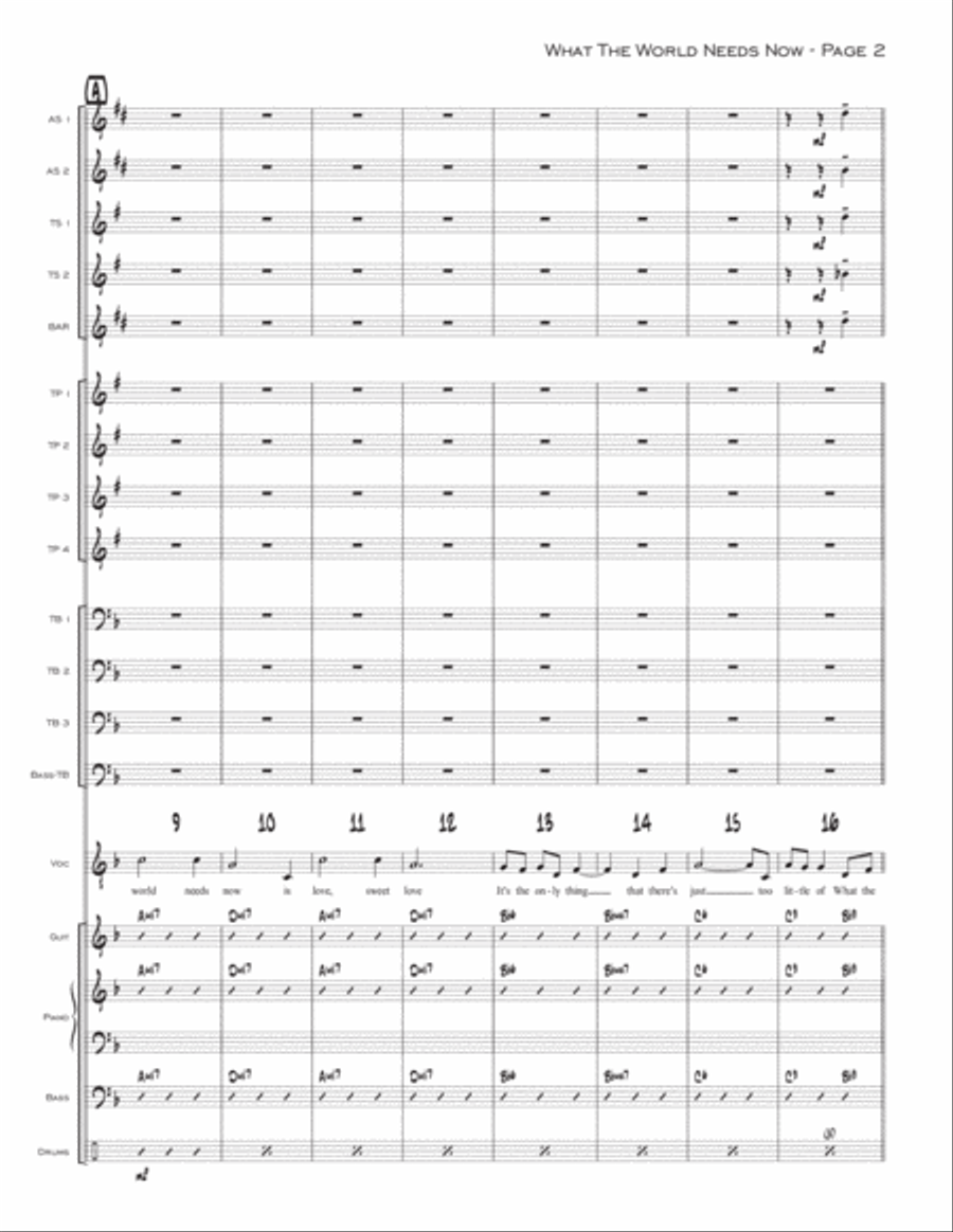 What The World Needs Now Is Love Jazz Ensemble scores gallery preview page 2