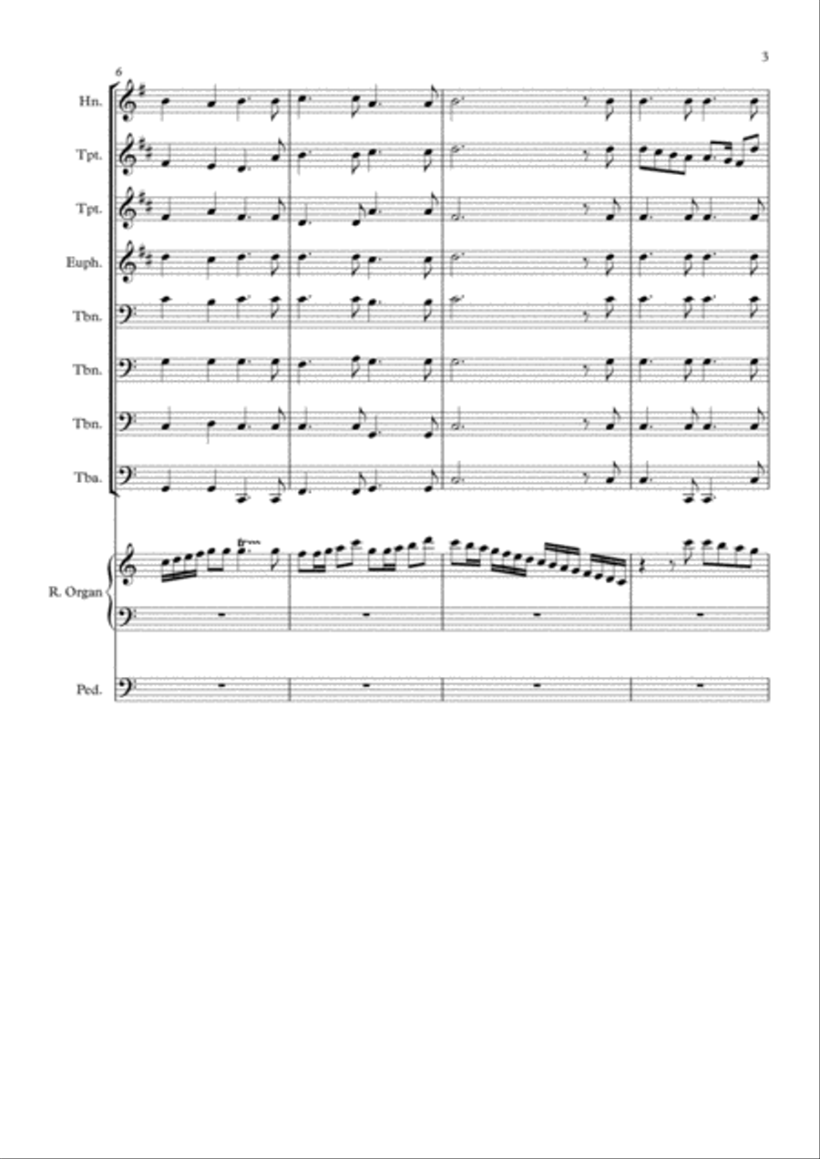 Joy To The World (for brass and organ) Large Ensemble scores gallery preview page 3