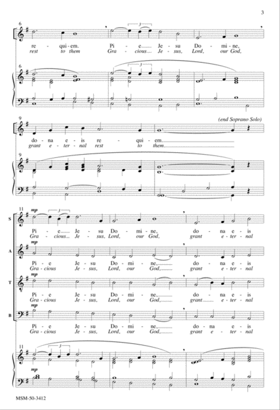 Pie Jesu Pie Jesu 4-Part scores gallery preview page 3