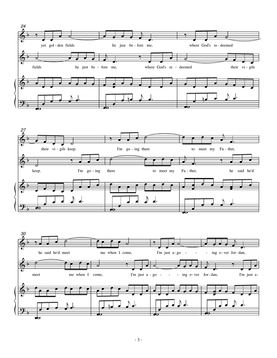 I'm just a poor wayfaring stranger, for choir and piano 4-Part scores gallery preview page 4