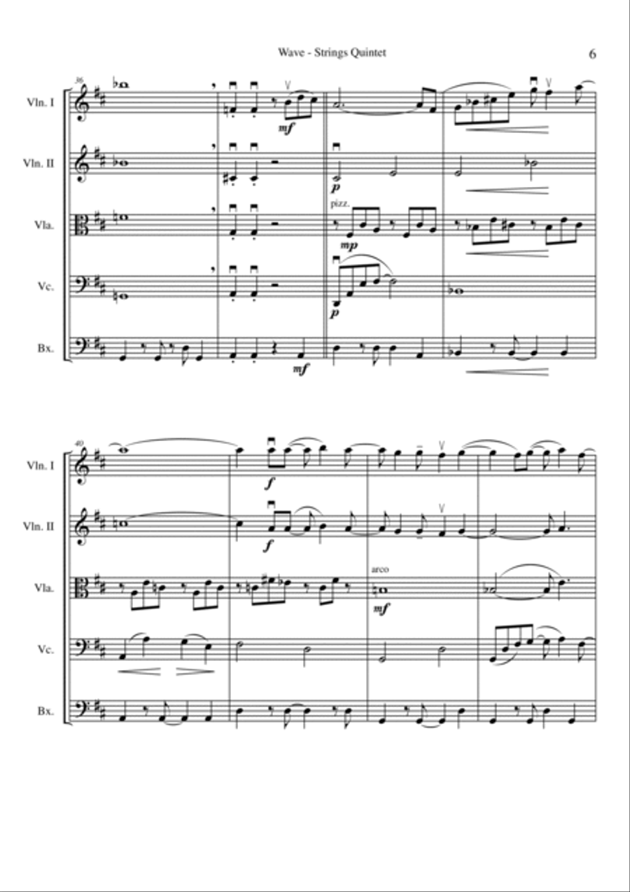 Wave Wave String Quintet scores gallery preview page 6
