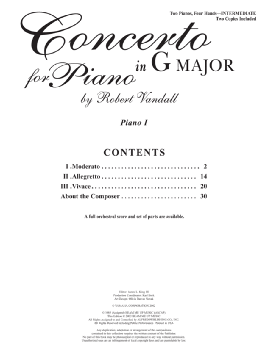Concerto in G Major Small Ensemble scores gallery preview page 2