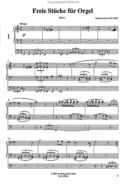 Freie Stücke für Orgel -Heft 1-