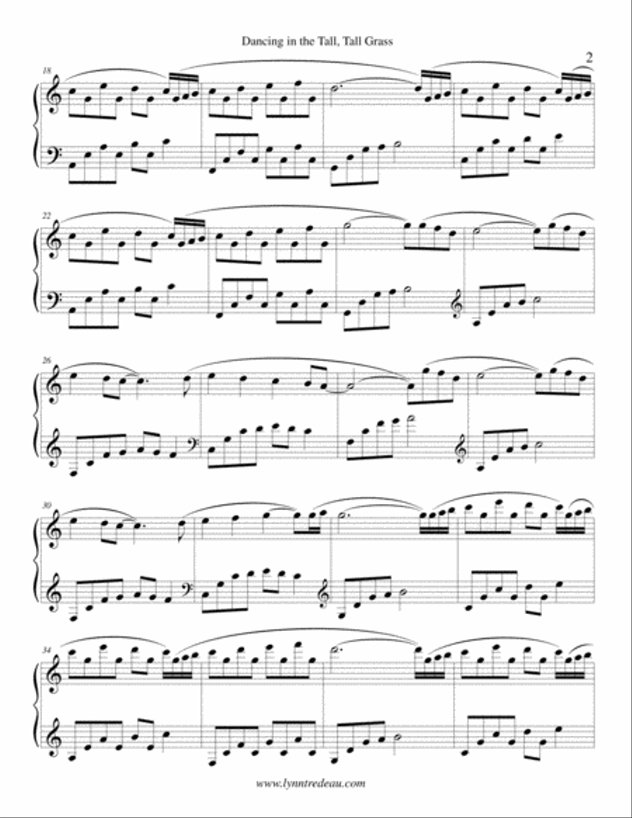 Dancing in the Tall, Tall Grass Piano Solo scores gallery preview page 2
