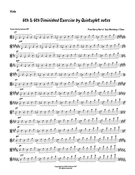 Barry Harris 6th and 6th Diminished Exercise by Quintuplet Notes image number null