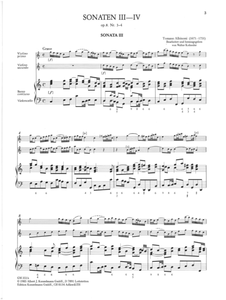 6 Balletti and Sonatas Op. 8/3-4
