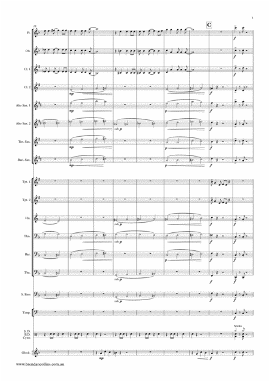 Broken Trumpets Broken Trumpets Concert Band scores gallery preview page 3