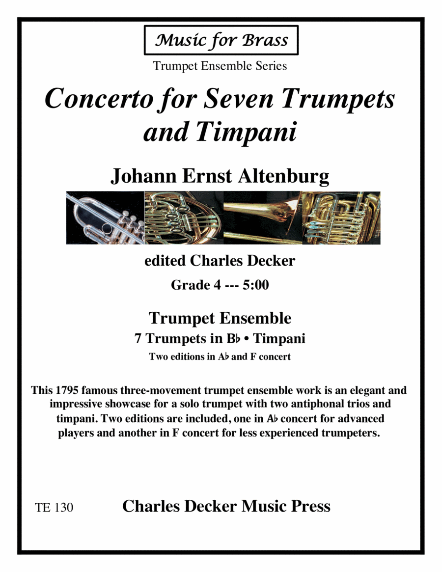 Concerto for Seven Trumpets and Timpani for Trumpet Ensemble (two complete editions, Ab & F concert) Chamber Music scores gallery preview page 1