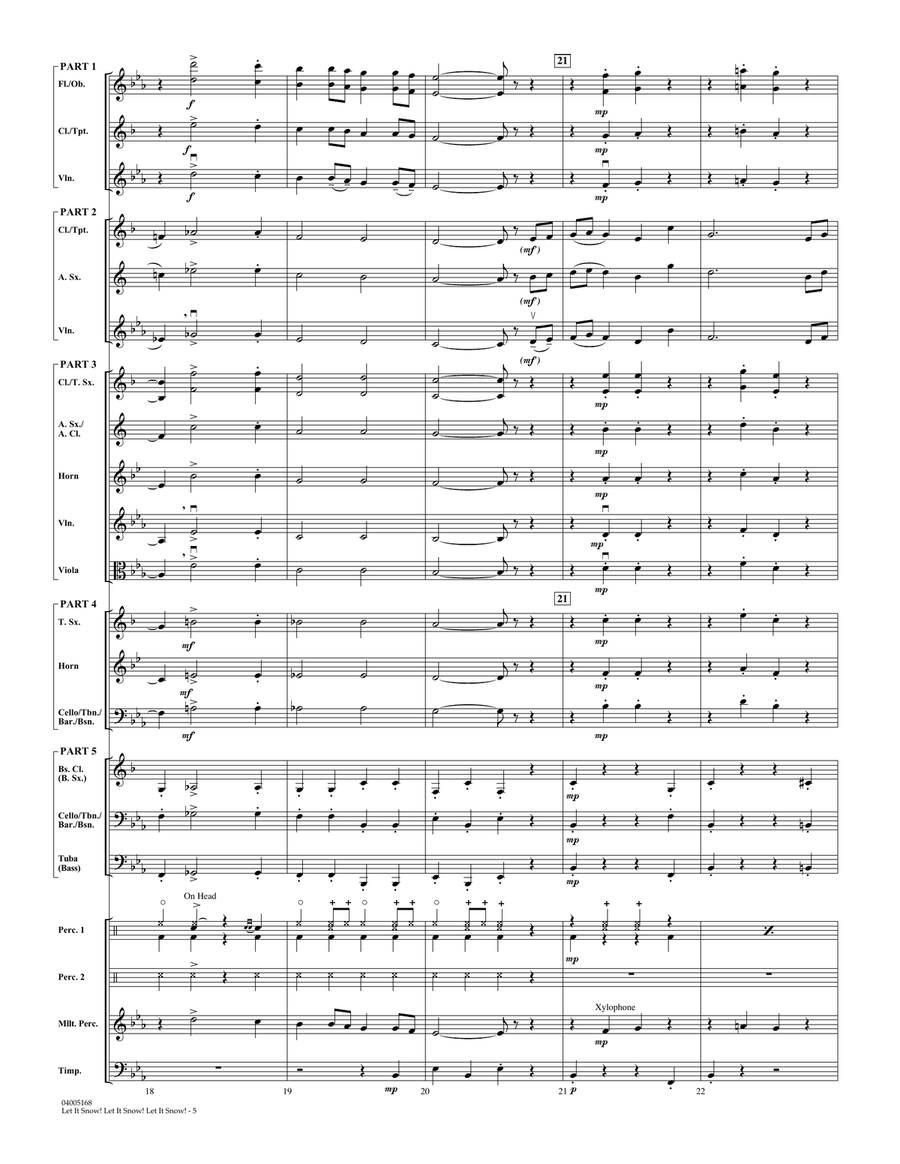 Let It Snow! Let It Snow! Let It Snow! - Conductor Score (Full Score) Concert Band scores gallery preview page 5
