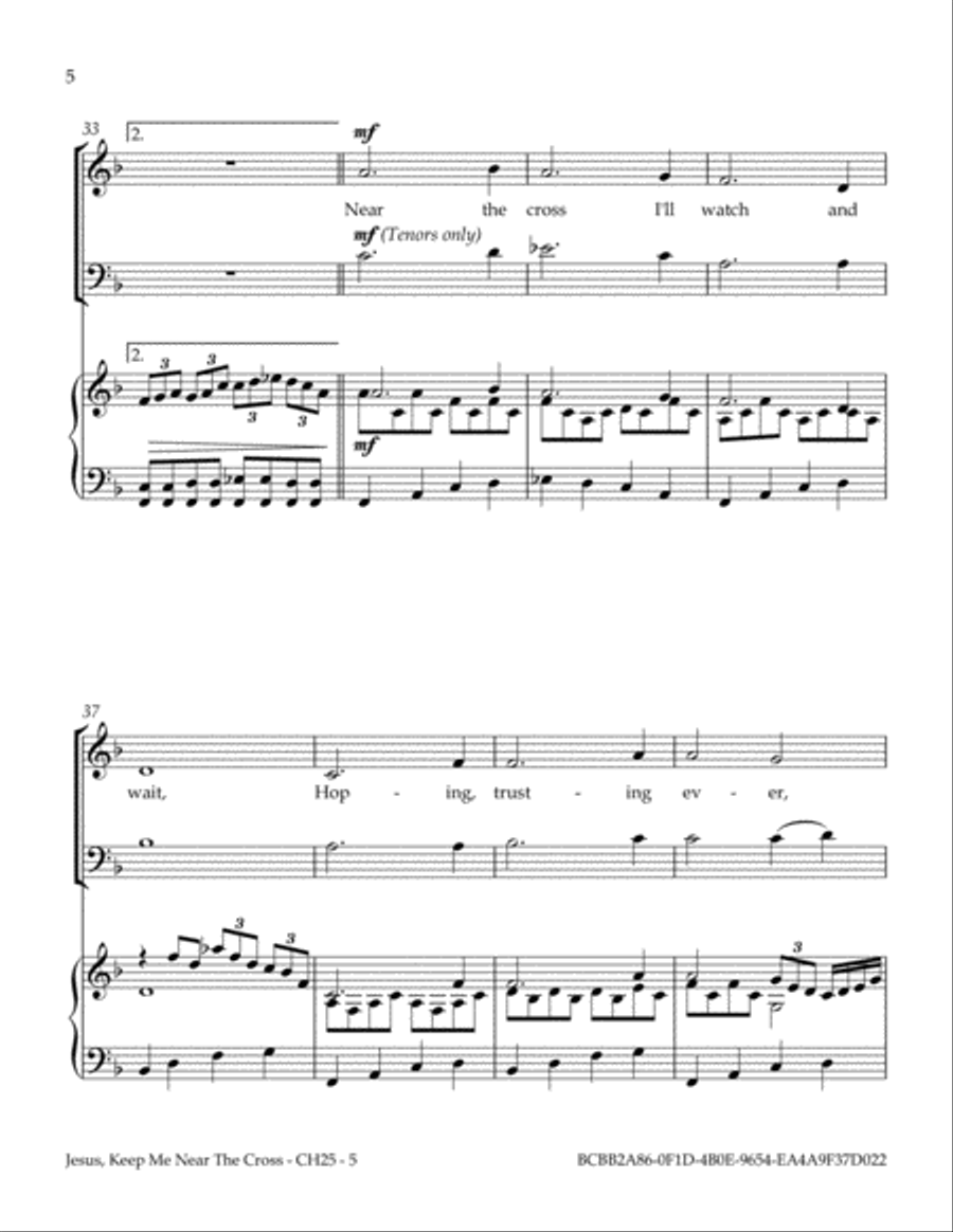 Jesus, Keep Me Near The Cross 4-Part scores gallery preview page 6