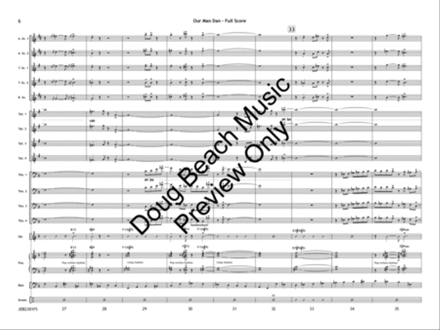 Our Man Dan (Score) Our Man Dan (Score) Jazz Ensemble scores gallery preview page 7