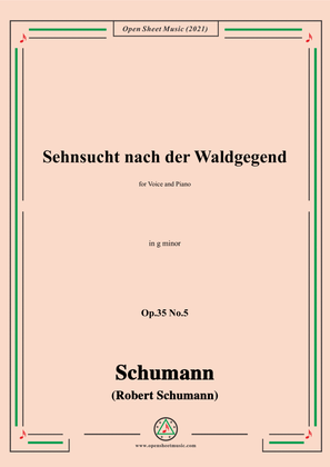 Book cover for Schumann-Sehnsucht nach der Waldgegend,Op.35 No.5 in g minor