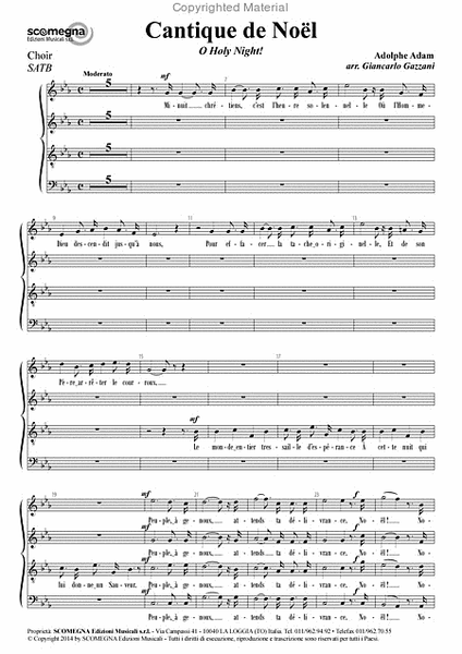 Cantique De Noel (SATB Choir Set)