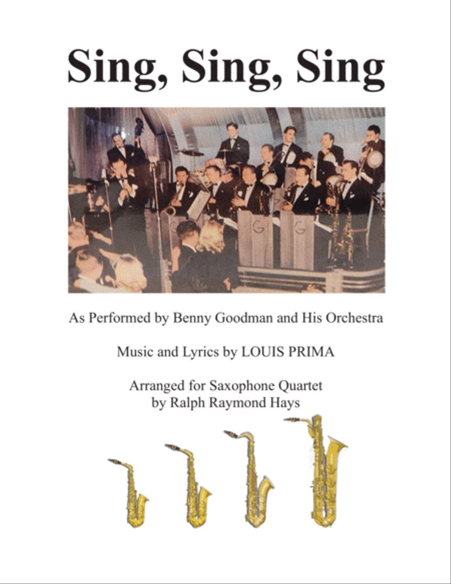 Sing, Sing, Sing Saxophone Quartet scores gallery preview page 1