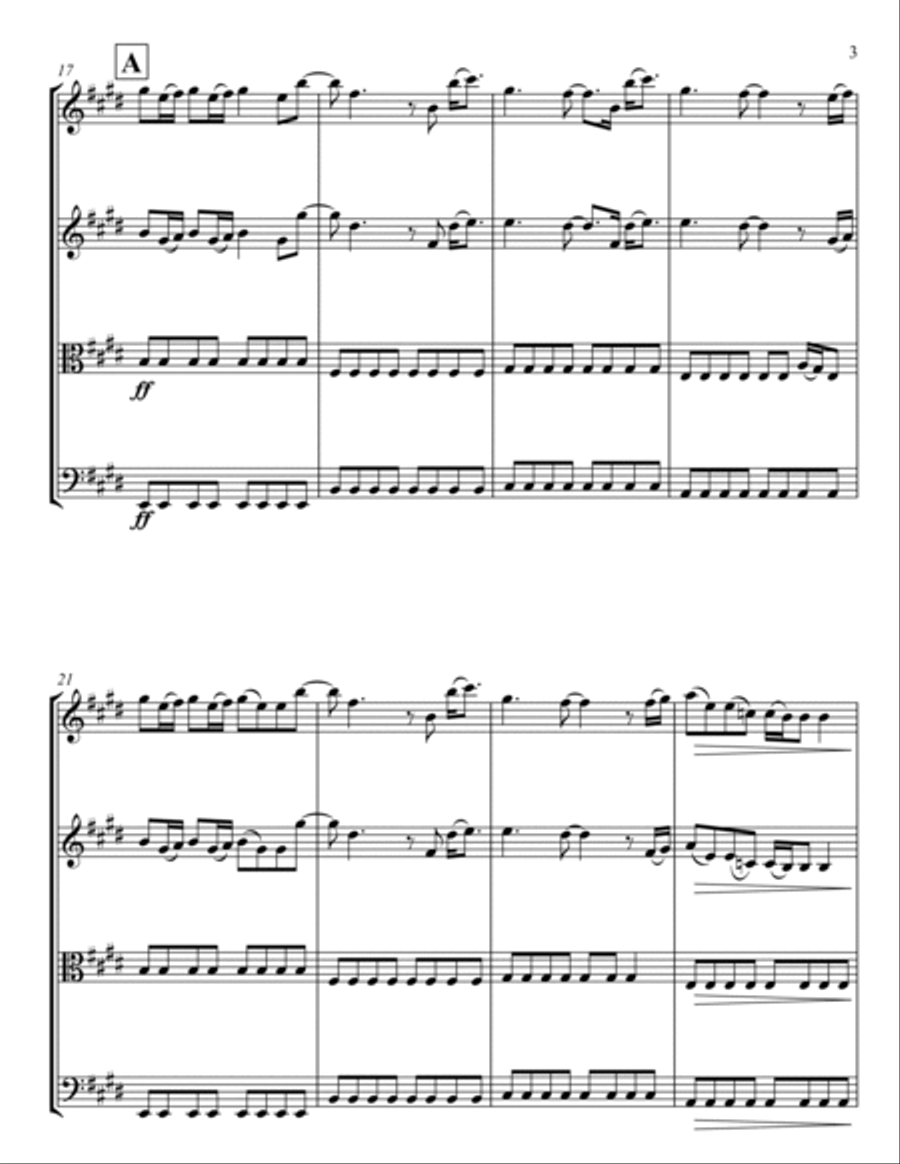 How Far I'll Go String Quartet scores gallery preview page 3