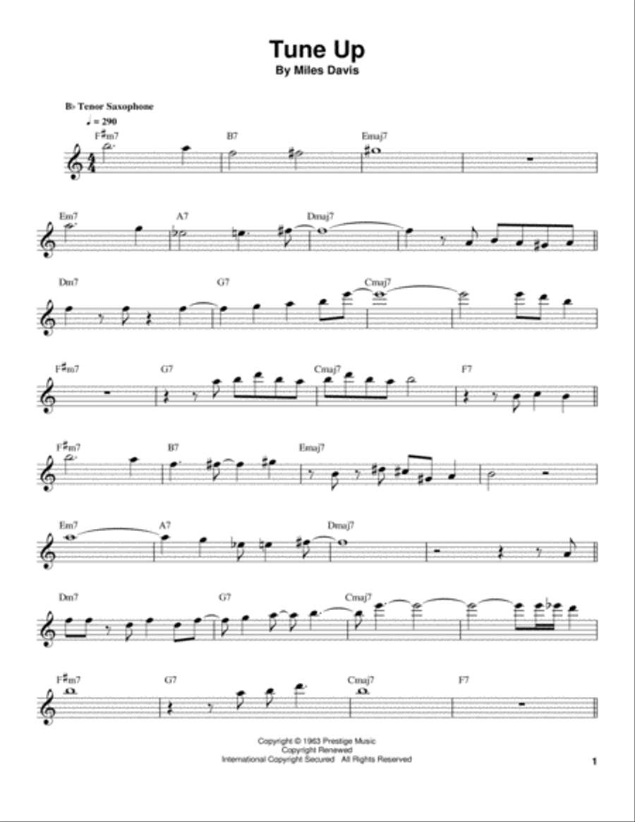 Tune Up Tune Up Tenor Saxophone scores gallery preview page 1
