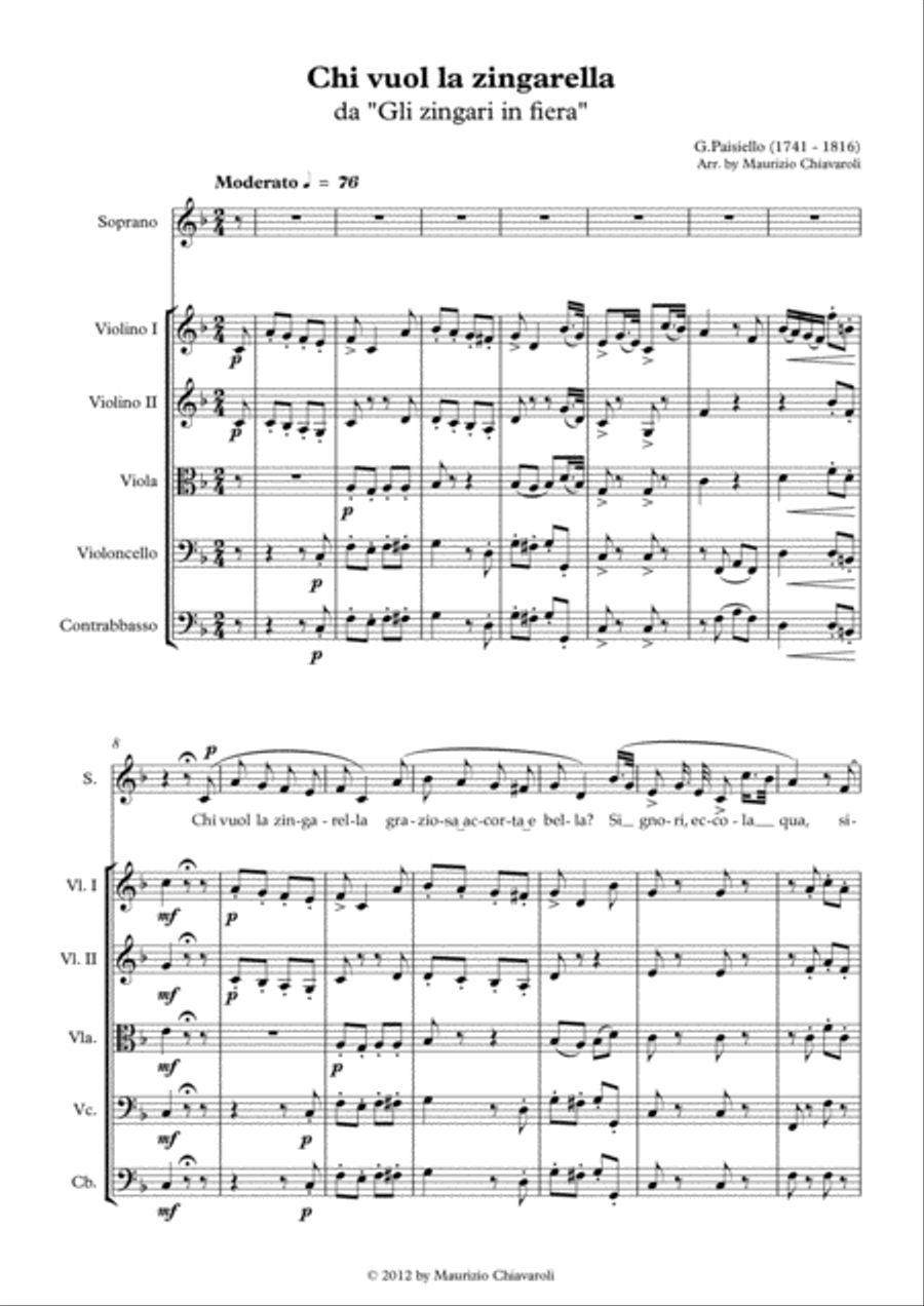 Chi vuol la zingarella Chamber Orchestra scores gallery preview page 2