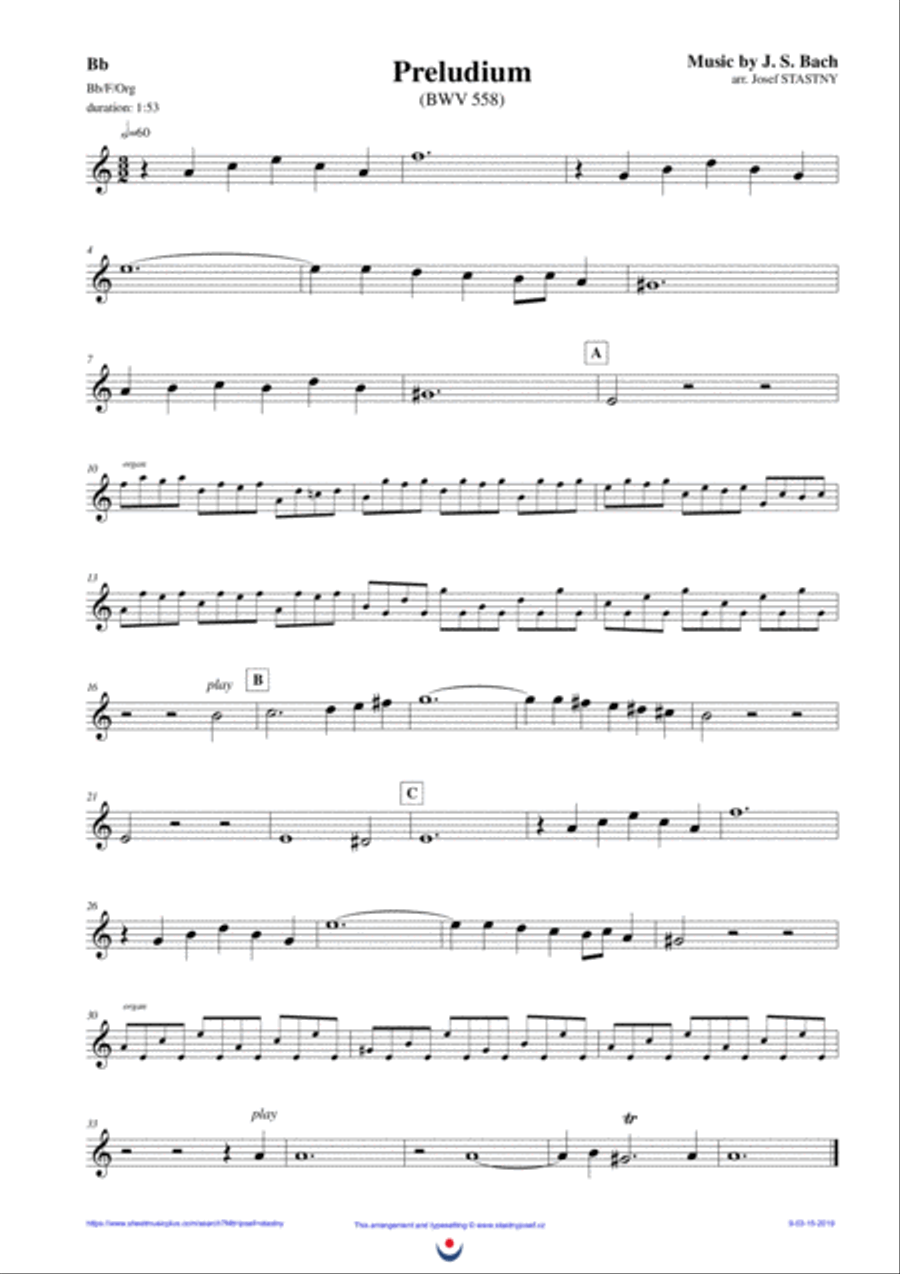 Preludium (Bach, BWV 558) Large Ensemble scores gallery preview page 3