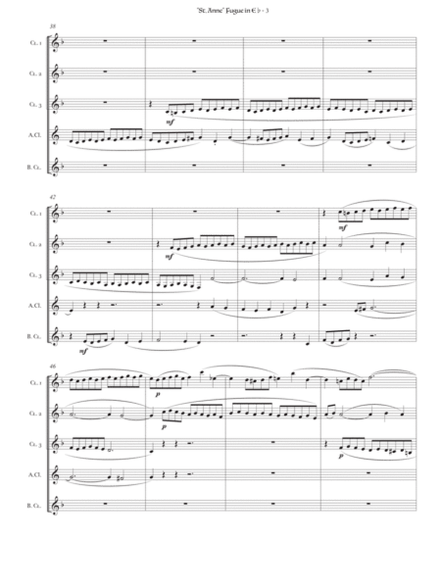 "St Anne" Fugue in E-flat BWV 552 for clarinet choir image number null