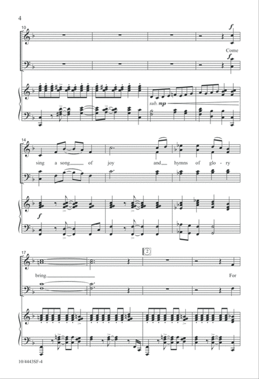 Come, Sing a Song of Joy! 4-Part scores gallery preview page 4