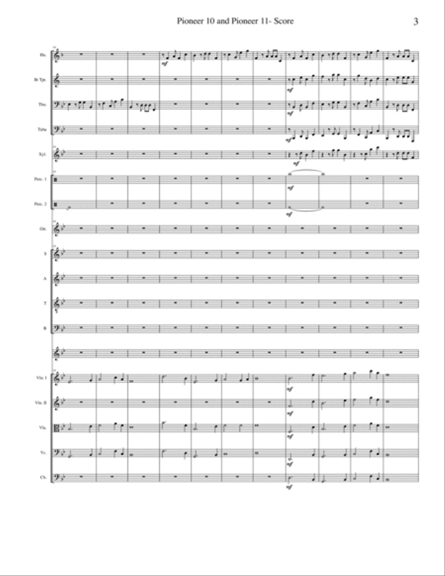 Pioneer 10 and Pioneer 11 from Space Probes 4-Part scores gallery preview page 3