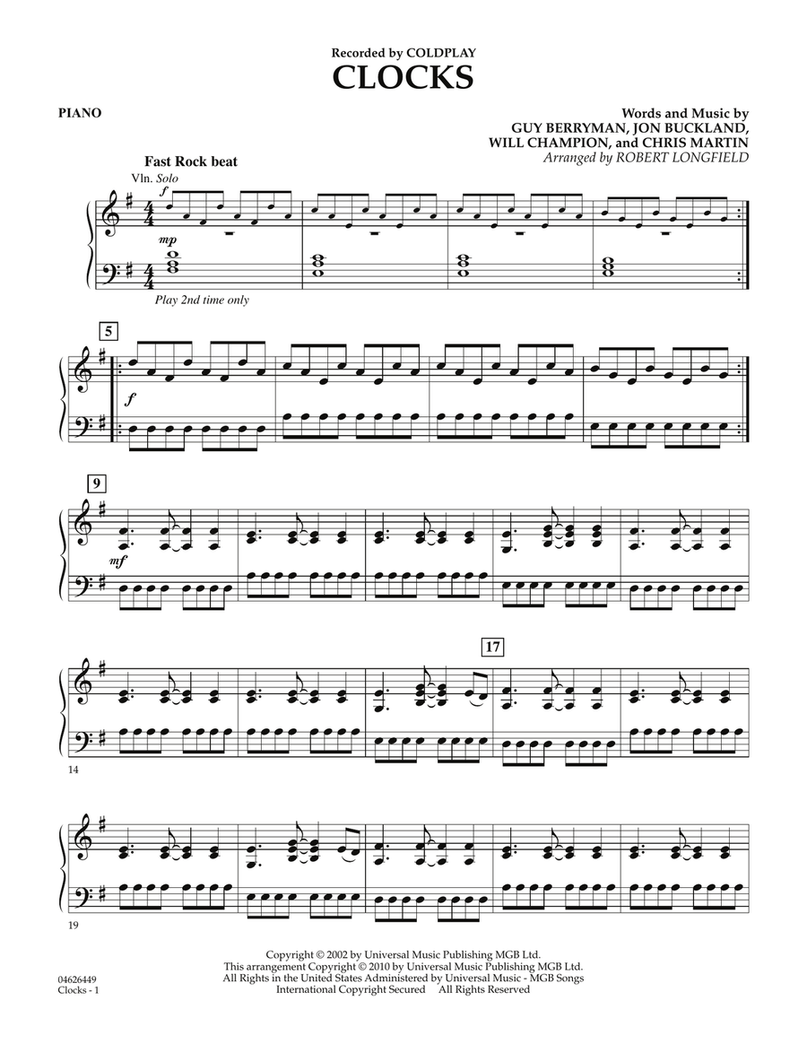 Clocks - Piano Orchestra scores gallery preview page 1