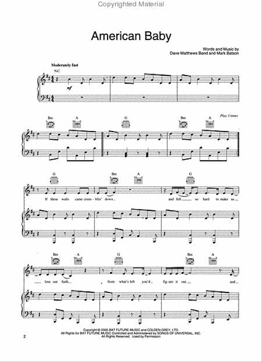 Dave Matthews Band – Anthology Piano, Vocal, Guitar scores gallery preview page 2