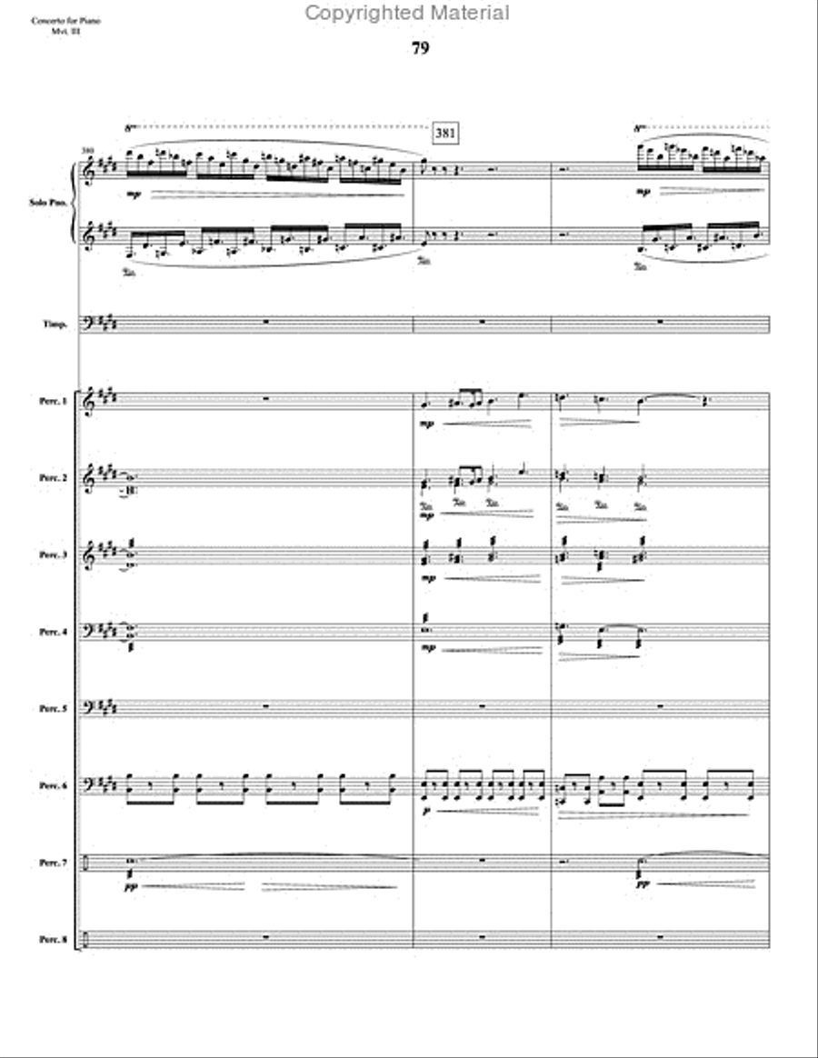 Concerto for Piano and Percussion Orchestra Percussion Ensemble scores gallery preview page 101