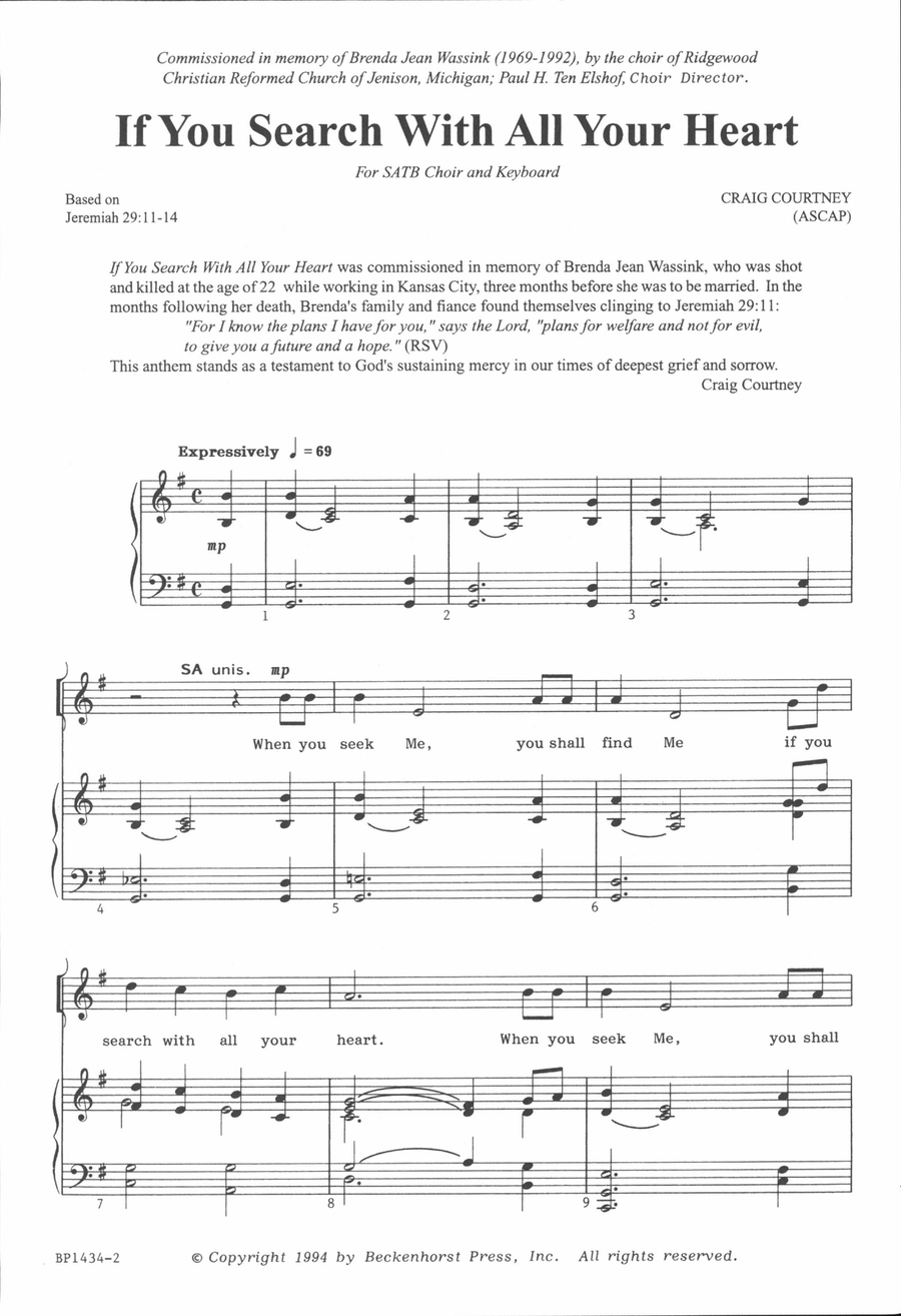 If You Search with All Your Heart - Courtney 4-Part scores gallery preview page 2
