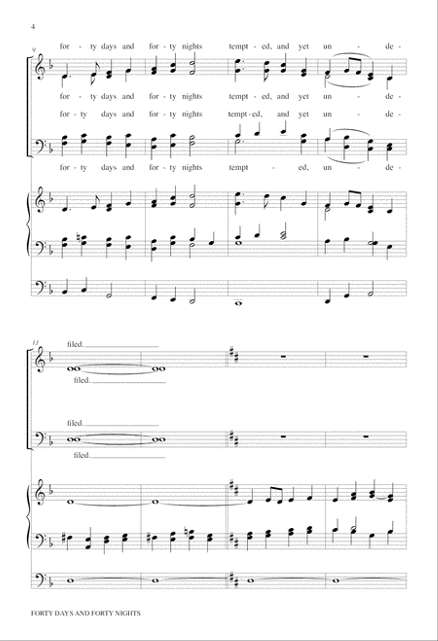 Forty Days and Forty Nights 4-Part scores gallery preview page 4
