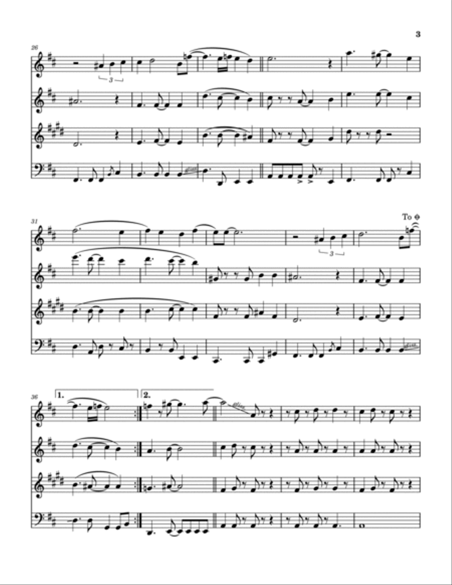 Go All The Way Woodwind Quartet scores gallery preview page 4