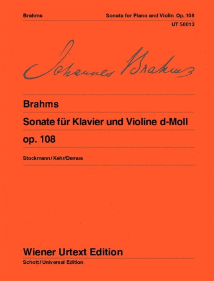 Sonata for Piano and Violin, D minor, Op. 108 Violin Solo scores gallery preview page 1