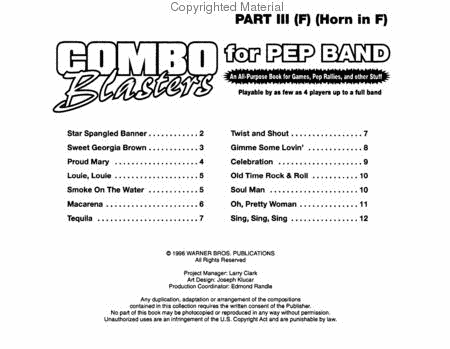 Combo Blasters for Pep Band - Part III (F Horn)