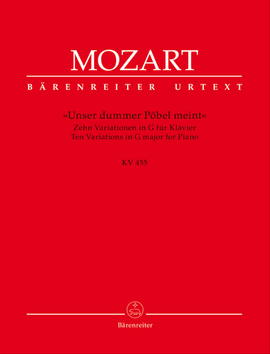 Unser dummer Poebel meint. Zehn Vartiationen for Piano G major KV 455 Piano Solo scores gallery preview page 1