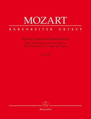 Book cover for Unser dummer Poebel meint. Zehn Vartiationen for Piano G major KV 455